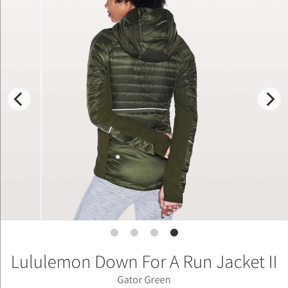 ISO: Down for a Run Jacket in Gator green size 8